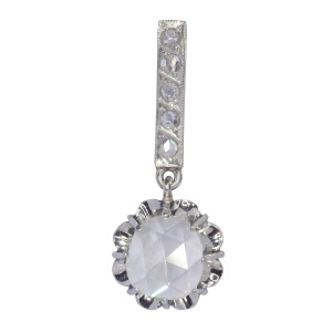Vintage Art Deco diamond pendant with large rose cut diamond